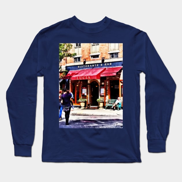 Boston MA - Hanover Street North End Long Sleeve T-Shirt by SusanSavad